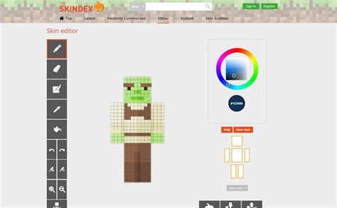 minecraft skin editor skindex